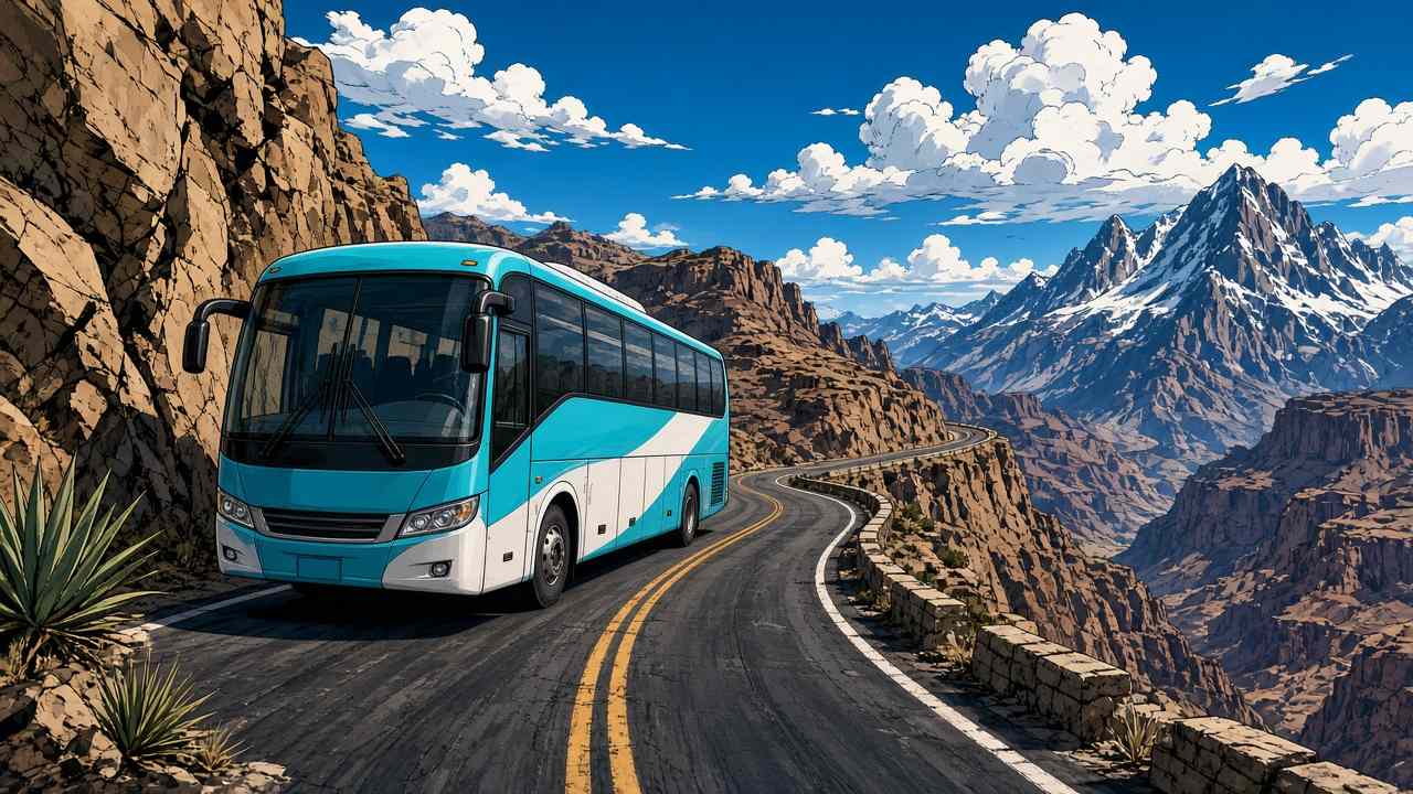 Wohin fährt der Bus, wenn die Berge schon dramatischer aussehen als der Soundtrack?