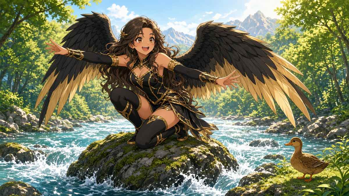 Who told the river it was hosting an angel fashion shoot today - comic illustration