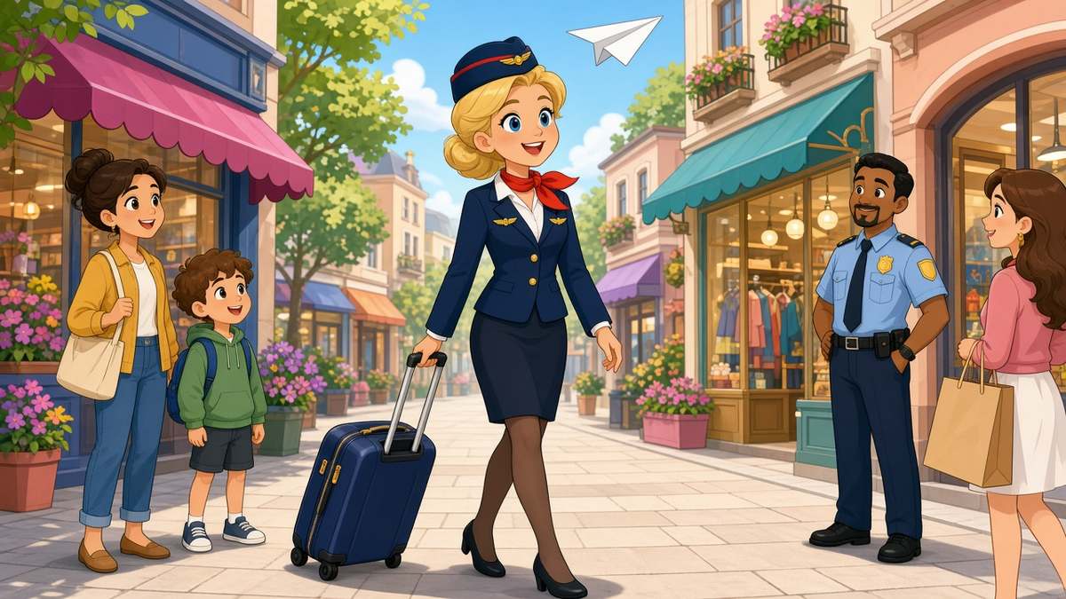 What happens when a flight attendant uniform walks through a city that did not file a flight plan - comic illustration
